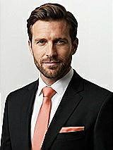 Side View Thumbnail - Terracotta Copper Classic Yarn-Dyed Pocket Squares by After Six