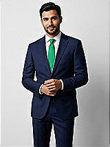 Side View Thumbnail - Pantone Emerald Yarn-Dyed Narrow Ties by After Six