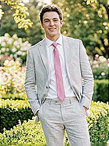 Alt View 1 Thumbnail - Powder Pink Yarn-Dyed Narrow Ties by After Six