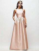 Front View Thumbnail - Cameo Sleeveless Keyhole Back Satin Maxi Dress