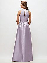 Rear View Thumbnail - Lilac Haze Sleeveless Keyhole Back Satin Maxi Dress
