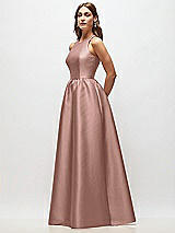 Side View Thumbnail - Neu Nude Sleeveless Keyhole Back Satin Maxi Dress