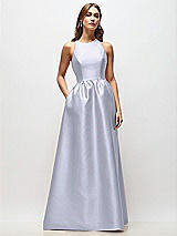 Front View Thumbnail - Silver Dove Sleeveless Keyhole Back Satin Maxi Dress
