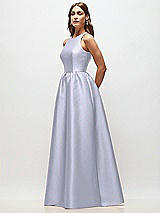 Side View Thumbnail - Silver Dove Sleeveless Keyhole Back Satin Maxi Dress