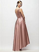 Rear View Thumbnail - Neu Nude Sleeveless Pleated Skirt High Low Dress with Pockets