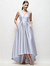 Front View Thumbnail - Silver Dove Sleeveless Pleated Skirt High Low Dress with Pockets