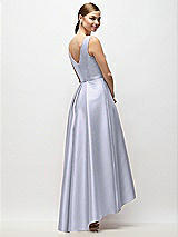 Rear View Thumbnail - Silver Dove Sleeveless Pleated Skirt High Low Dress with Pockets