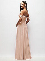 Rear View Thumbnail - Cameo Off-the-Shoulder Draped Chiffon Maxi Dress