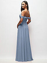 Rear View Thumbnail - Cloudy Off-the-Shoulder Draped Chiffon Maxi Dress