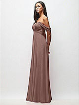 Side View Thumbnail - Sienna Off-the-Shoulder Draped Chiffon Maxi Dress