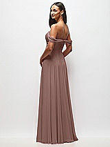 Rear View Thumbnail - Sienna Off-the-Shoulder Draped Chiffon Maxi Dress