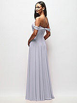 Rear View Thumbnail - Silver Dove Off-the-Shoulder Draped Chiffon Maxi Dress