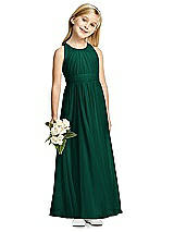 Front View Thumbnail - Hunter Green Flower Girl Dress FL4054