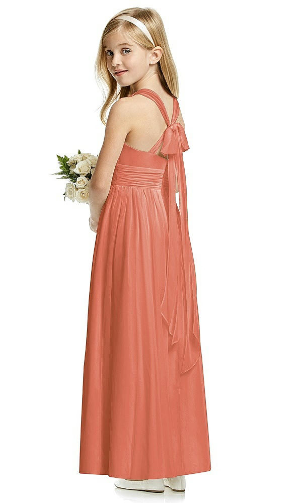 Back View - Terracotta Copper Flower Girl Dress FL4054