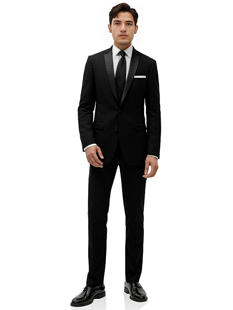 Front View - Black Slim Notch Collar Tuxedo Jacket - The Dylan by After Six