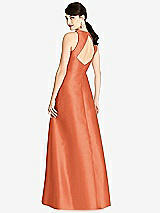 Rear View Thumbnail - Portofino Orange Sleeveless Open-Back Satin A-Line Dress