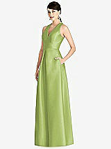 Front View Thumbnail - Mojito Sleeveless Open-Back Pleated Skirt Dress with Pockets