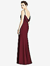 Front View Thumbnail - Cabernet Bateau-Neck Open Cowl-Back Trumpet Gown