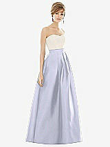 Front View Thumbnail - Silver Dove & Ivory Strapless Pleated Skirt Maxi Dress with Pockets