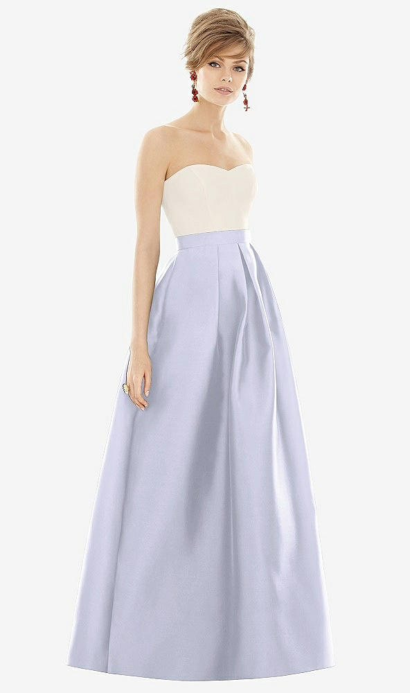 Front View - Silver Dove & Ivory Strapless Pleated Skirt Maxi Dress with Pockets