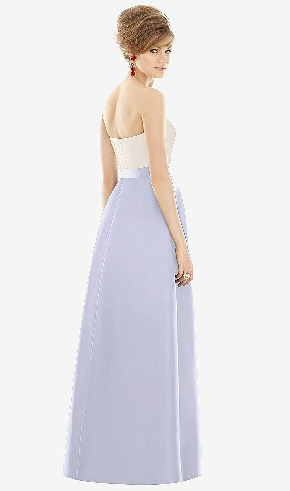 Back View - Silver Dove & Ivory Strapless Pleated Skirt Maxi Dress with Pockets