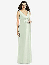 Front View Thumbnail - Mint Green Sleeveless Satin Twill Maternity Dress