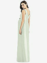 Rear View Thumbnail - Mint Green Sleeveless Satin Twill Maternity Dress