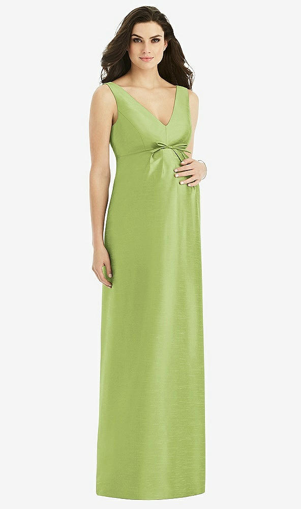 Front View - Mojito Sleeveless Satin Twill Maternity Dress