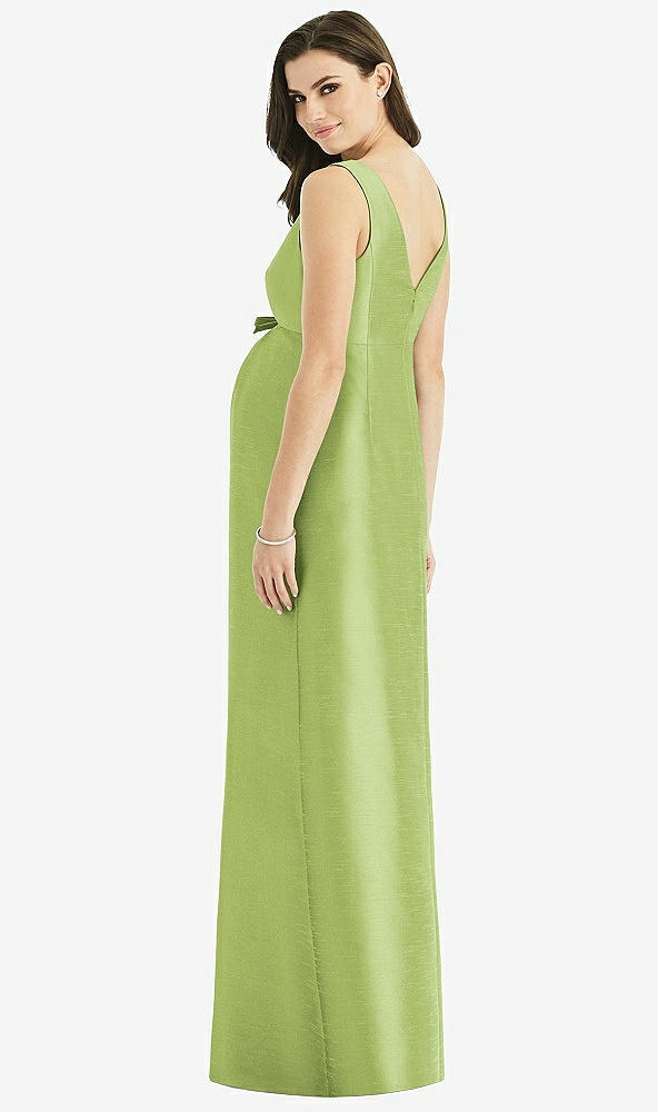 Back View - Mojito Sleeveless Satin Twill Maternity Dress