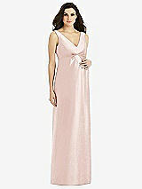 Front View Thumbnail - Blush Sleeveless Satin Twill Maternity Dress