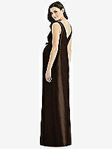 Rear View Thumbnail - Espresso Sleeveless Satin Twill Maternity Dress