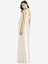 Rear View Thumbnail - Ivory Sleeveless Satin Twill Maternity Dress