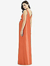 Rear View Thumbnail - Portofino Orange Sleeveless Satin Twill Maternity Dress
