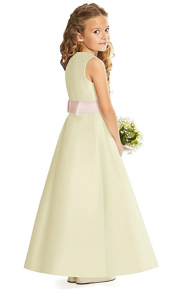 Back View - Butter Yellow & Blush Flower Girl Dress FL4062