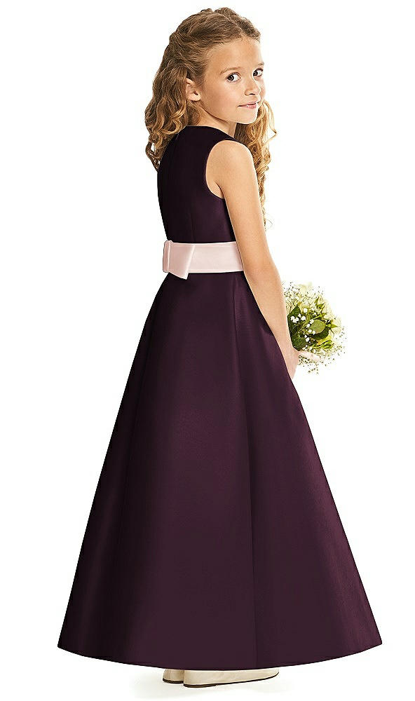Back View - Deep Plum & Blush Flower Girl Dress FL4062