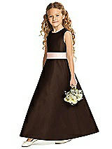 Front View Thumbnail - Espresso & Blush Flower Girl Dress FL4062