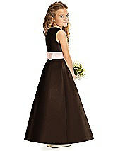 Rear View Thumbnail - Espresso & Blush Flower Girl Dress FL4062