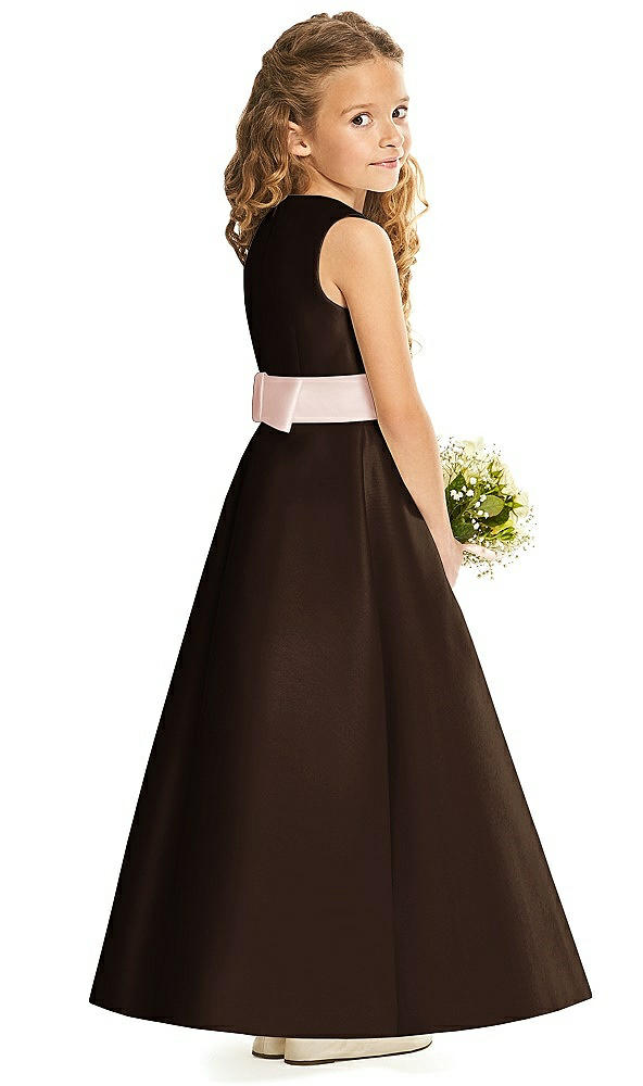 Back View - Espresso & Blush Flower Girl Dress FL4062