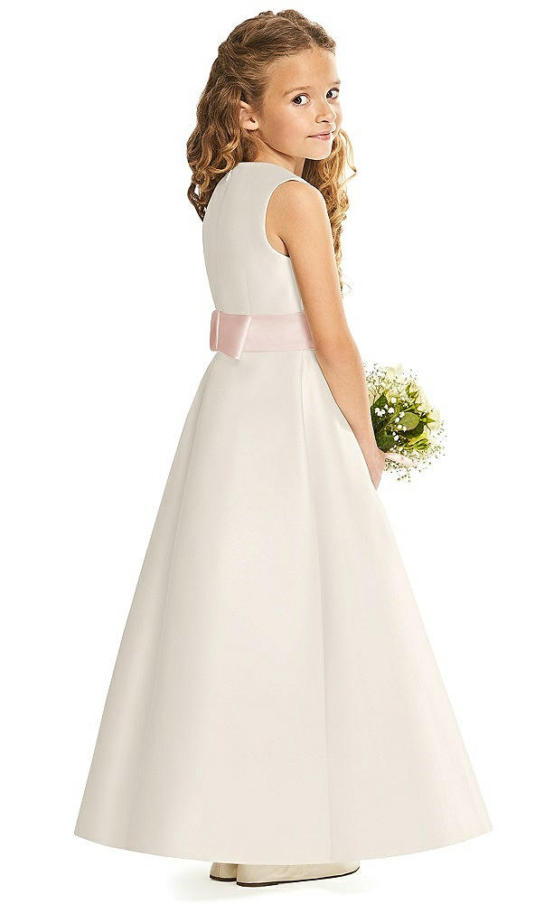 Back View - Ivory & Blush Flower Girl Dress FL4062