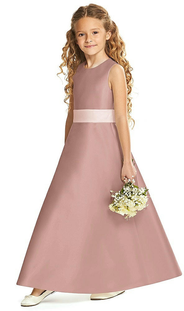 Front View - Neu Nude & Blush Flower Girl Dress FL4062