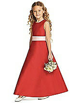Front View Thumbnail - Poppy Red & Blush Flower Girl Dress FL4062