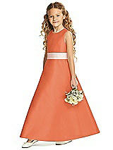 Front View Thumbnail - Portofino Orange & Blush Flower Girl Dress FL4062