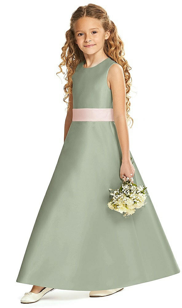 Front View - Sage & Blush Flower Girl Dress FL4062