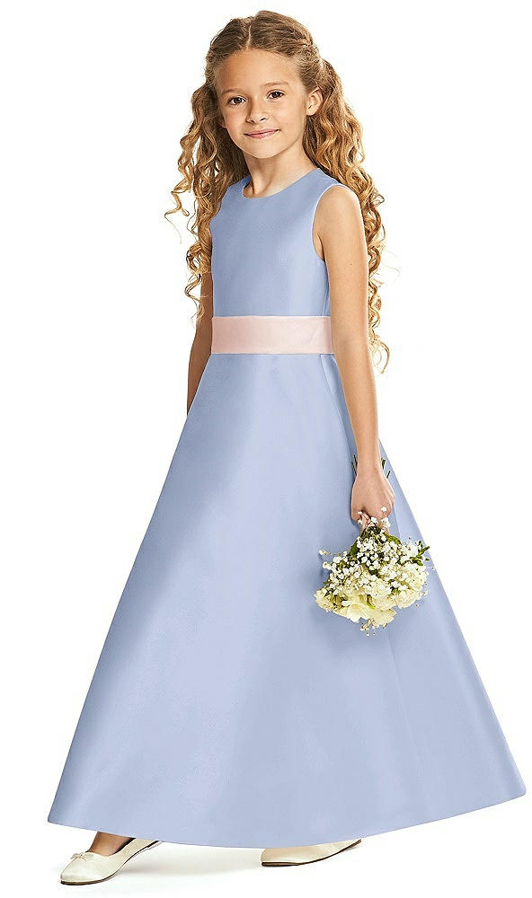 Front View - Sky Blue & Blush Flower Girl Dress FL4062