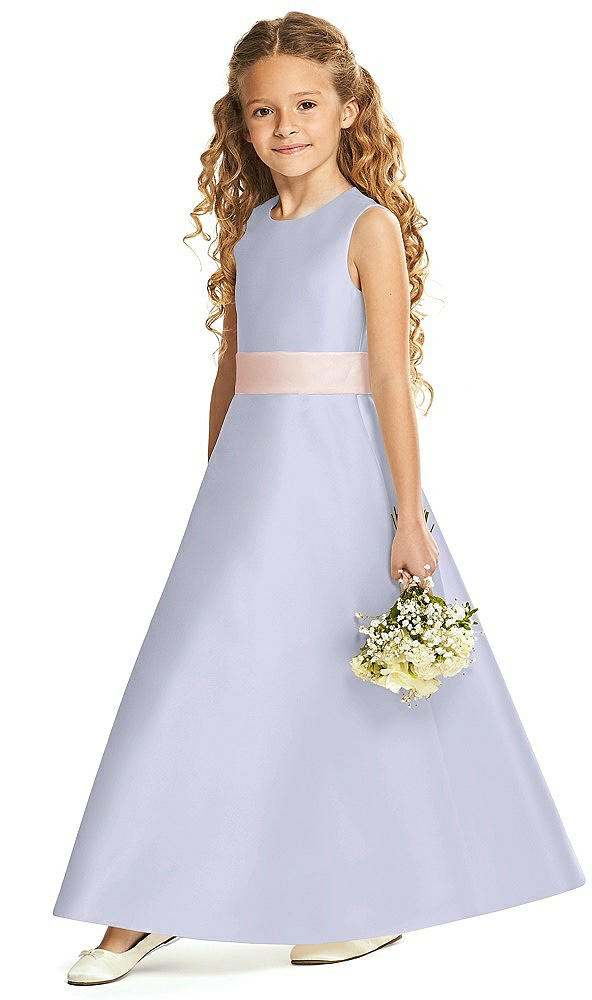 Front View - Silver Dove & Blush Flower Girl Dress FL4062