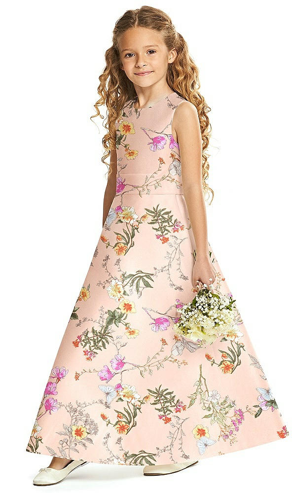 Front View - Butterfly Botanica Pink Sand Flower Girl Dress FL4062FP