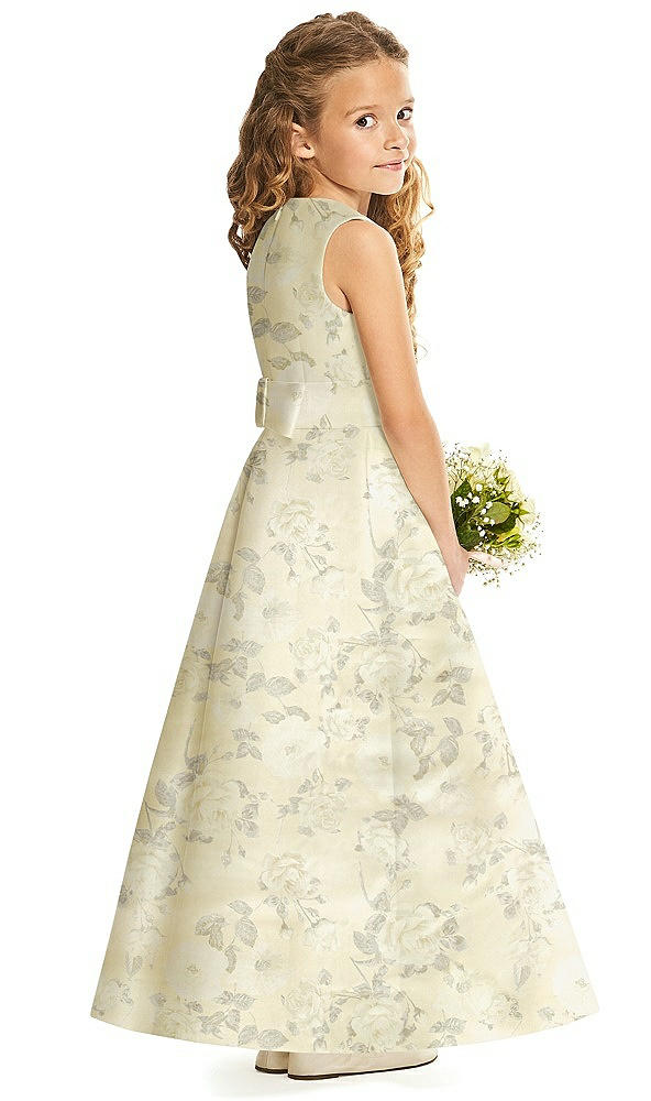 Back View - Butter Yellow Floral Flower Girl Dress FL4062FP