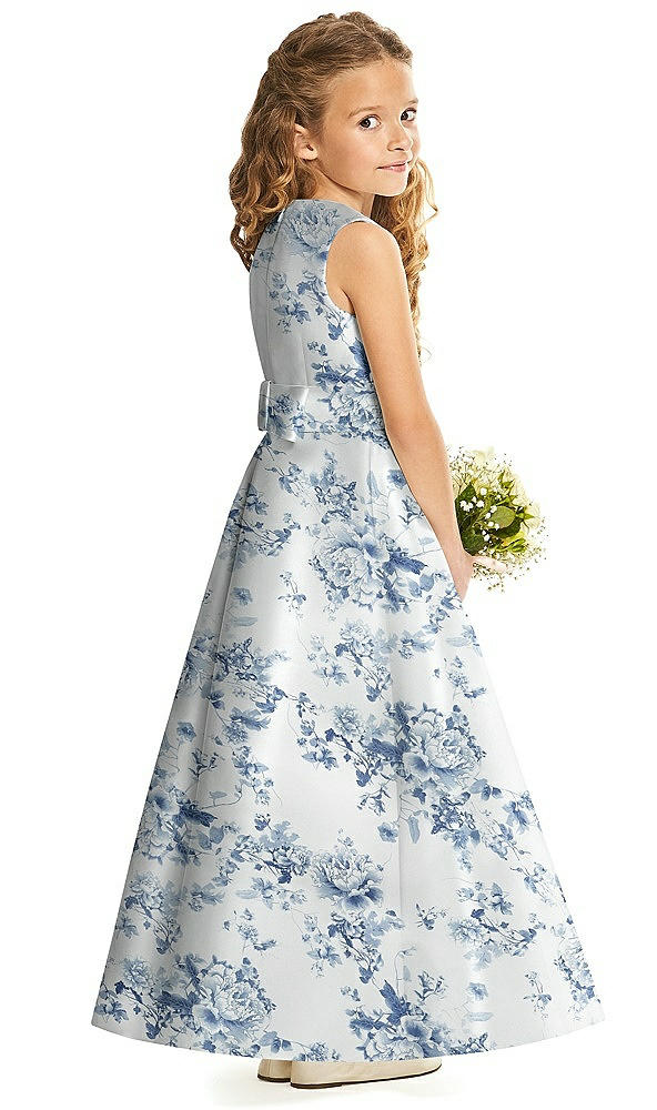 Back View - Cottage Rose Larkspur Flower Girl Dress FL4062FP
