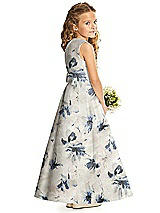 Rear View Thumbnail - Inkwash Blue Floral Flower Girl Dress FL4062FP