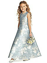 Front View Thumbnail - Porcelain Blue Seraphina Floral Flower Girl Dress FL4062FP